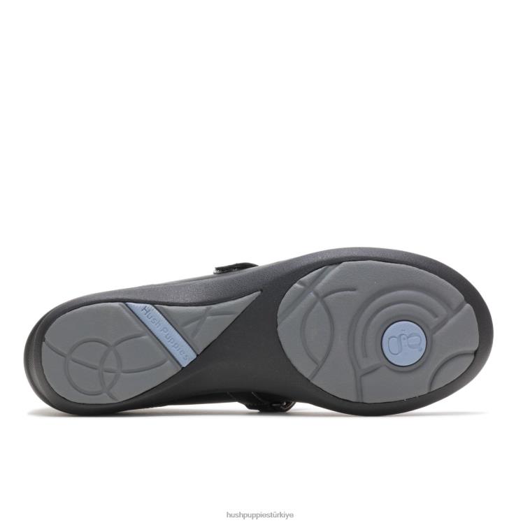 kadınlar siyah deri Hush Puppies epik mary jane X268F228