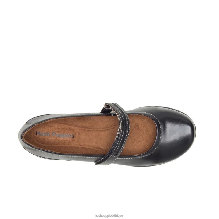 kadınlar siyah deri Hush Puppies epik mary jane X268F228