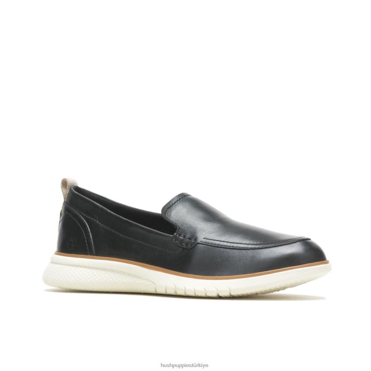 kadınlar koyu siyah deri Hush Puppies avans aylak X268F45