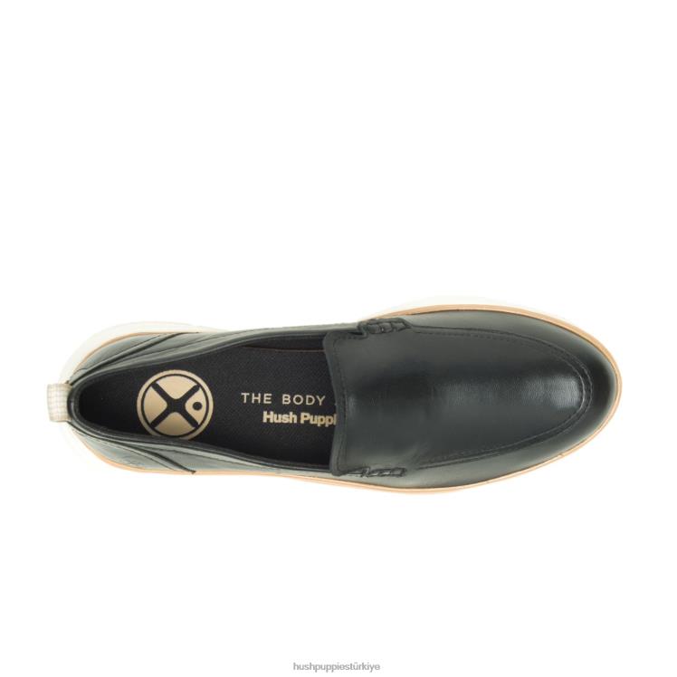 kadınlar koyu siyah deri Hush Puppies avans aylak X268F45