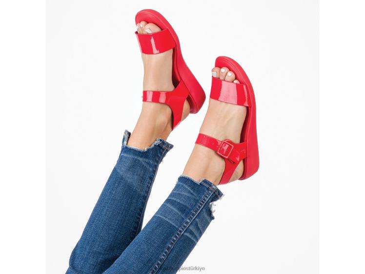 kadınlar bayram kırmızısı Hush Puppies brite jells çeyrek kayışlı sandalet X268F2