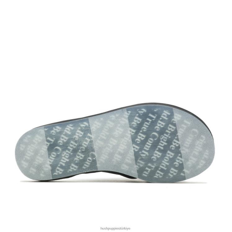 kadınlar koyu siyah Hush Puppies güneş slayt sandalet X268F25