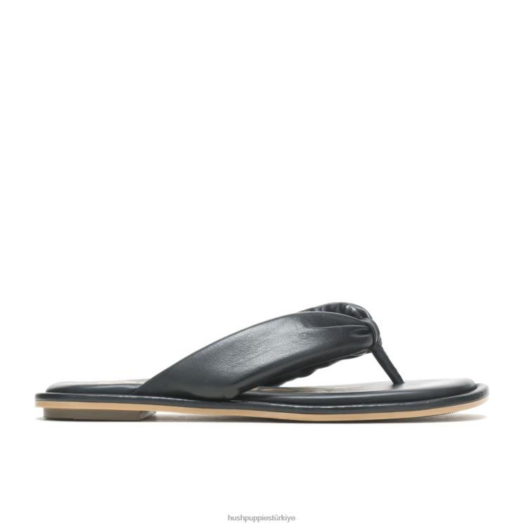 kadınlar koyu siyah deri Hush Puppies emily ayak direği sandalet X268F15