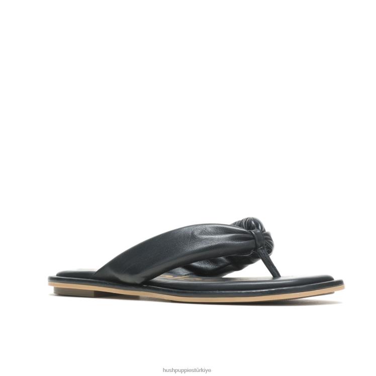 kadınlar koyu siyah deri Hush Puppies emily ayak direği sandalet X268F15