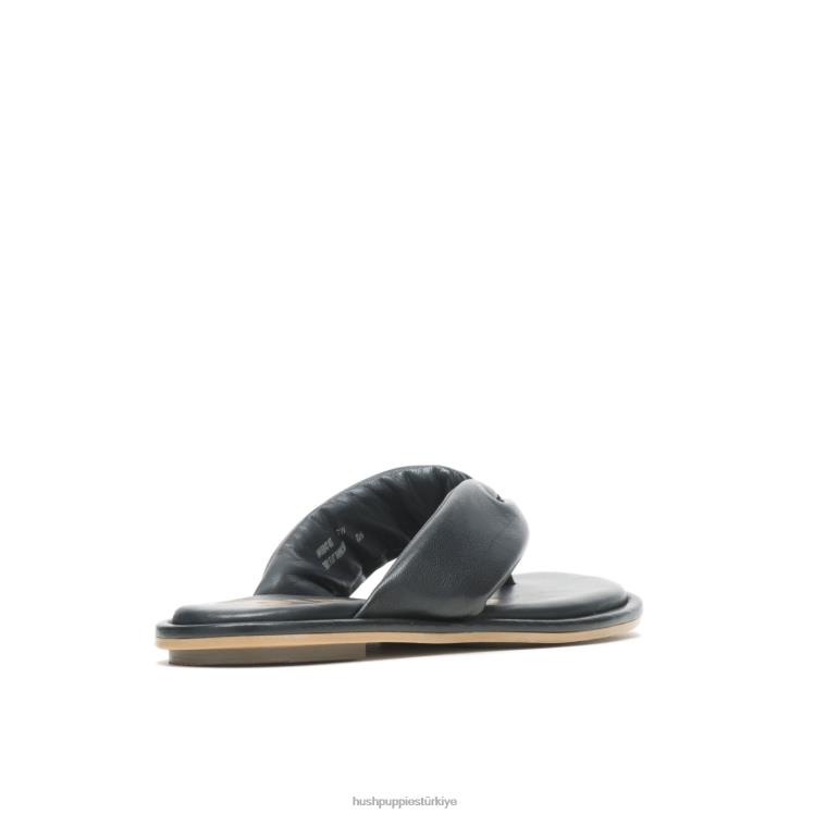 kadınlar koyu siyah deri Hush Puppies emily ayak direği sandalet X268F15