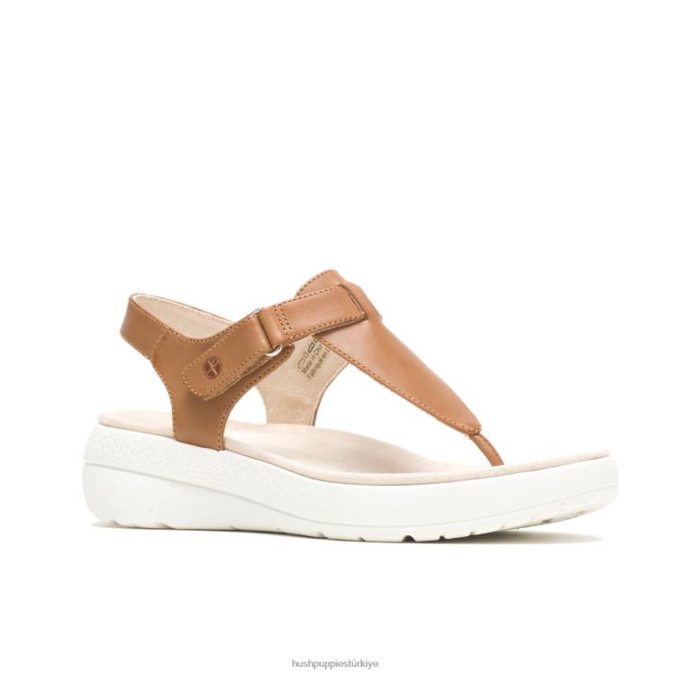 kadınlar çöl ten rengi deri Hush Puppies ayak direği sandaleti nefes al X268F37
