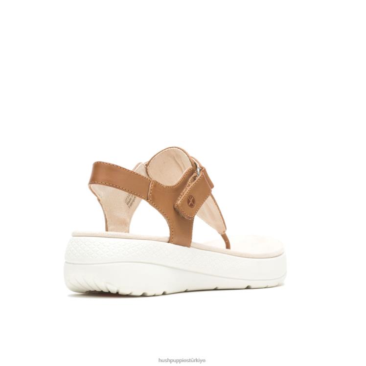kadınlar çöl ten rengi deri Hush Puppies ayak direği sandaleti nefes al X268F37