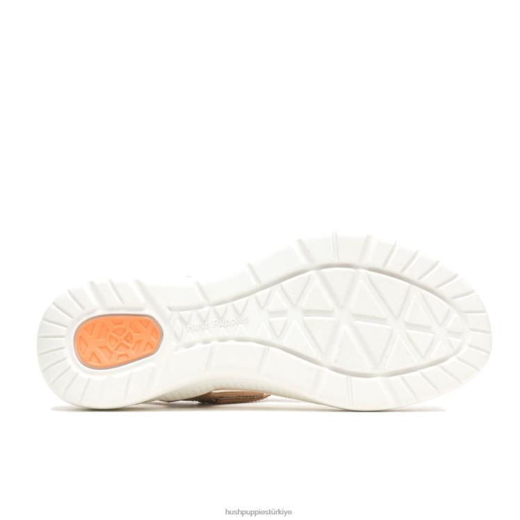 kadınlar çöl ten rengi deri Hush Puppies ayak direği sandaleti nefes al X268F37