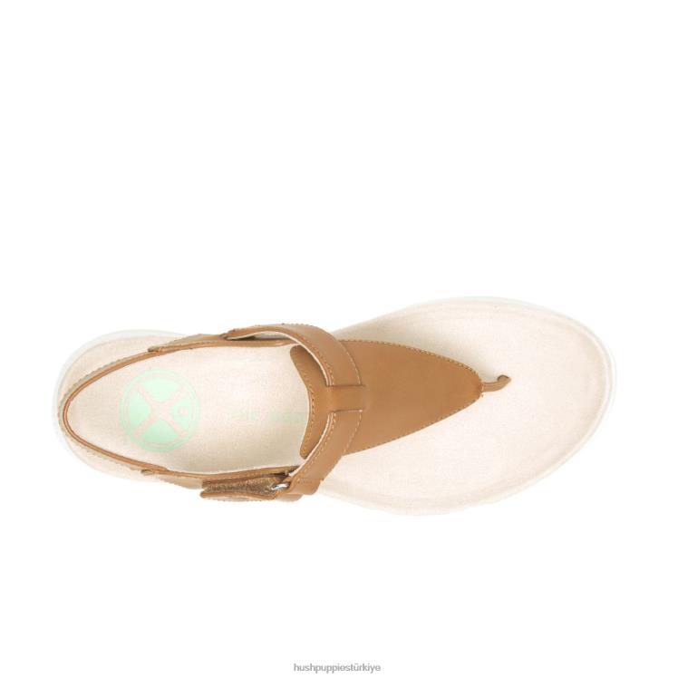 kadınlar çöl ten rengi deri Hush Puppies ayak direği sandaleti nefes al X268F37