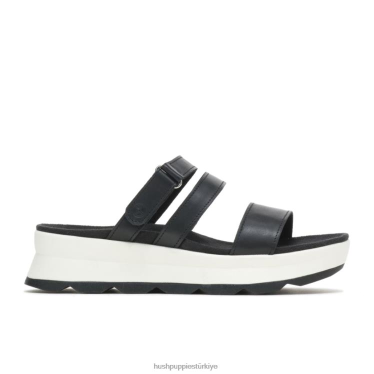 kadınlar siyah deri Hush Puppies andi terlik X268F40