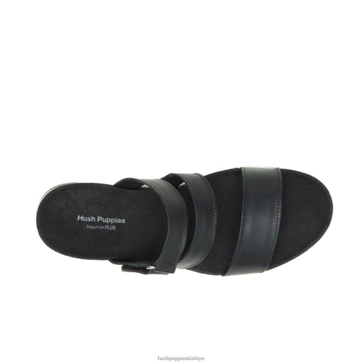 kadınlar siyah deri Hush Puppies andi terlik X268F40
