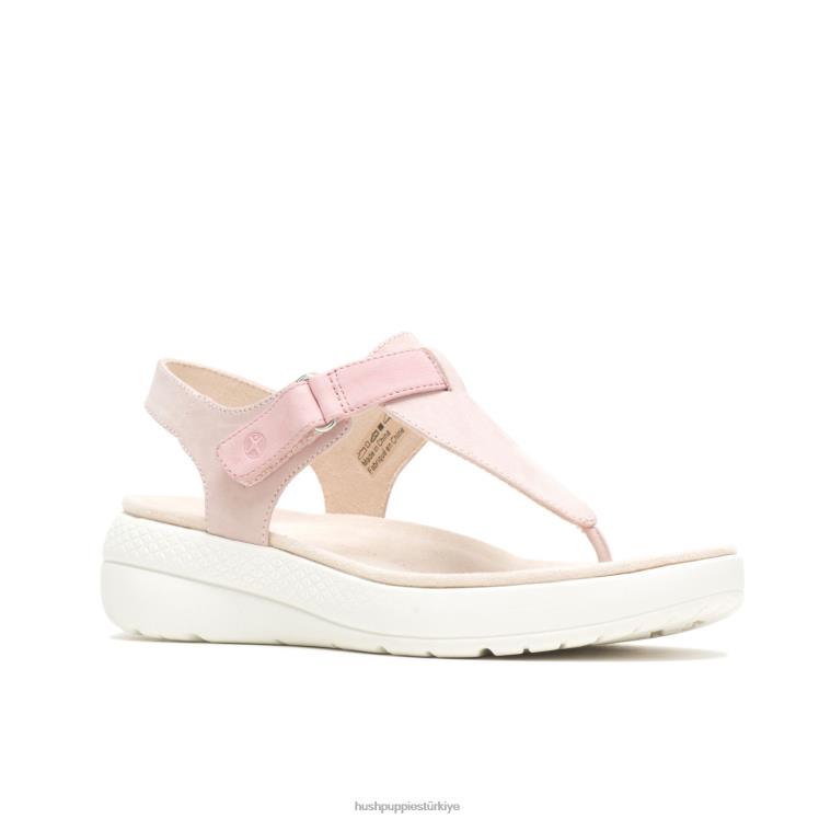 kadınlar tozlu pembe nubuk Hush Puppies ayak direği sandaleti nefes al X268F38