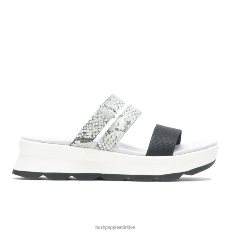 kadınlar yılan derisi/siyah Hush Puppies andi terlik X268F39