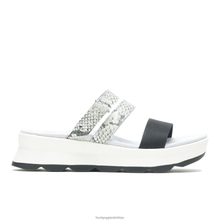 kadınlar yılan derisi/siyah Hush Puppies andi terlik X268F39