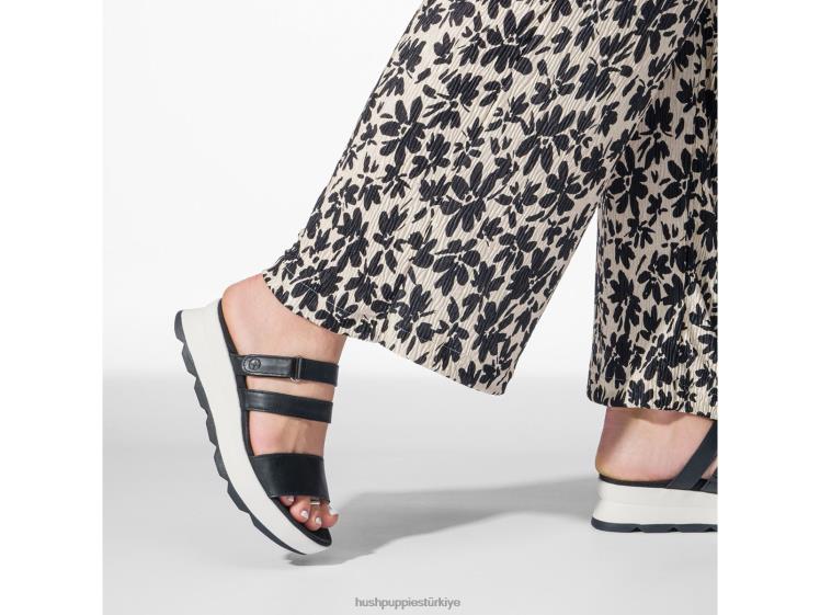 kadınlar yılan derisi/siyah Hush Puppies andi terlik X268F39
