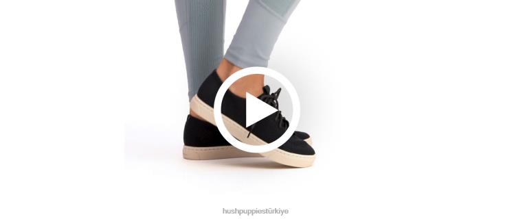 kadınlar koyu siyah Hush Puppies iyi alçak üst spor ayakkabı X268F130