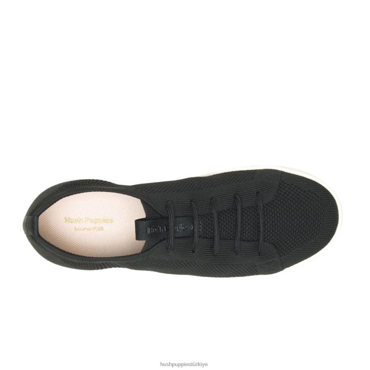 kadınlar koyu siyah Hush Puppies iyi alçak üst spor ayakkabı X268F130