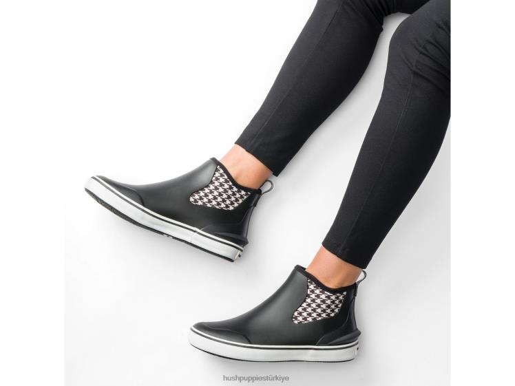 kadınlar siyah/balıksırtı Hush Puppies yağmur spor ayakkabı çizme X268F150