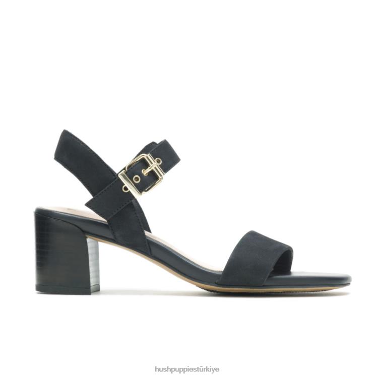 kadınlar koyu siyah nubuk Hush Puppies leila çeyrek askılı sandalet X268F34
