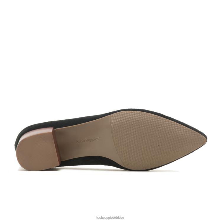 kadınlar koyu siyah nubuk Hush Puppies sofie pompası X268F105