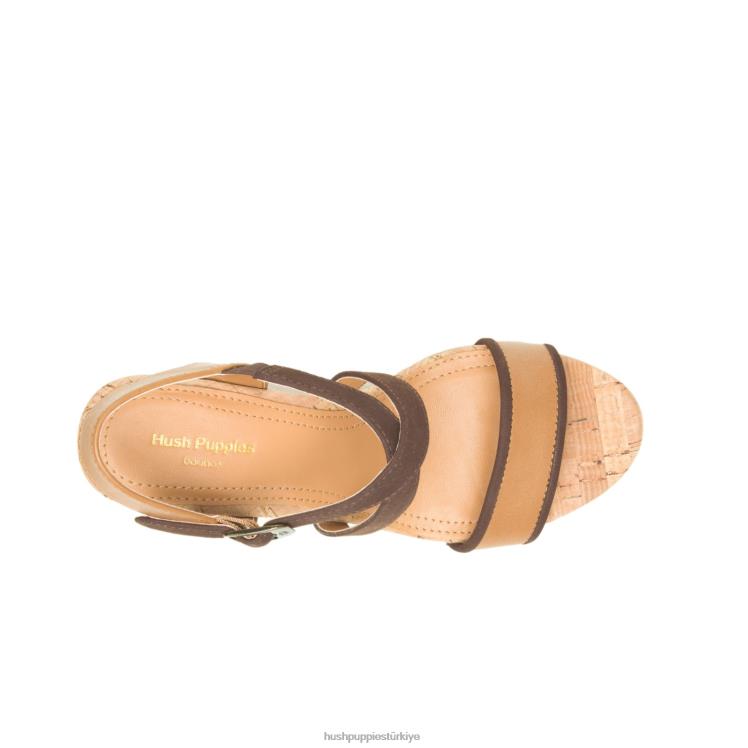 kadınlar çöl ten rengi deri Hush Puppies pekinez çeyrek askılı sandalet X268F107