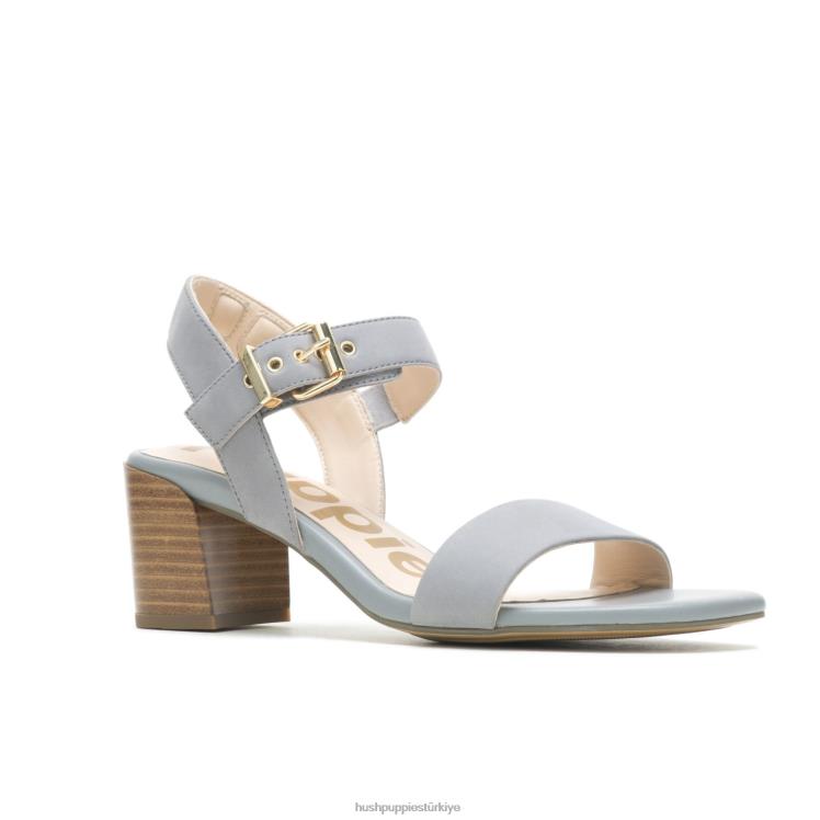 kadınlar soğuk gri nubuk Hush Puppies leila çeyrek askılı sandalet X268F32