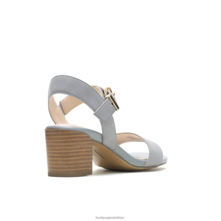 kadınlar soğuk gri nubuk Hush Puppies leila çeyrek askılı sandalet X268F32