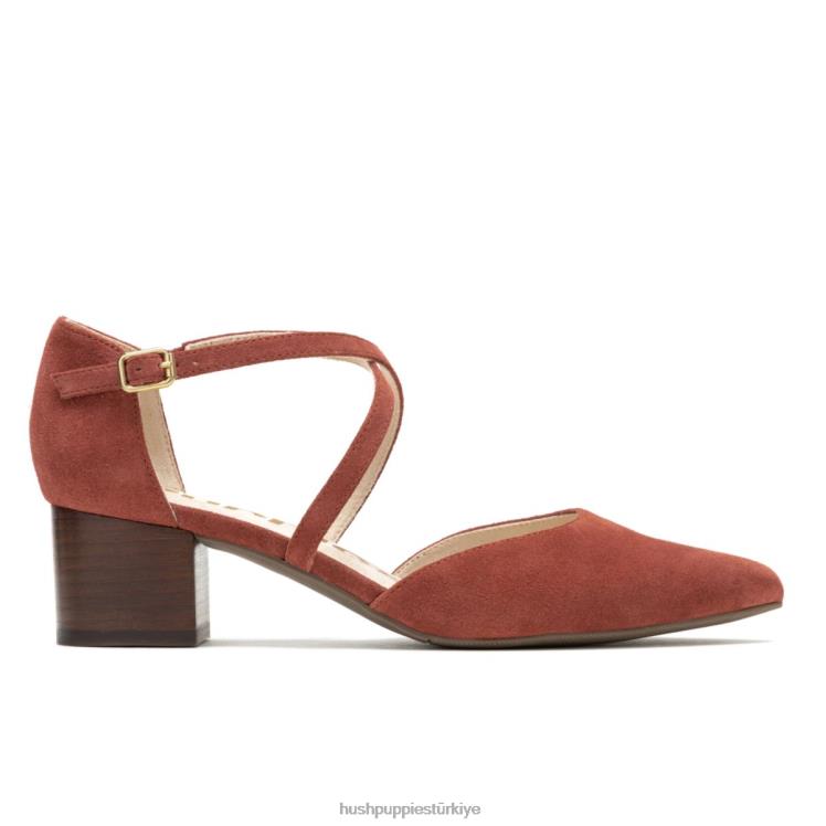 kadınlar tozlu gül süet Hush Puppies sofie çapraz pompa X268F101