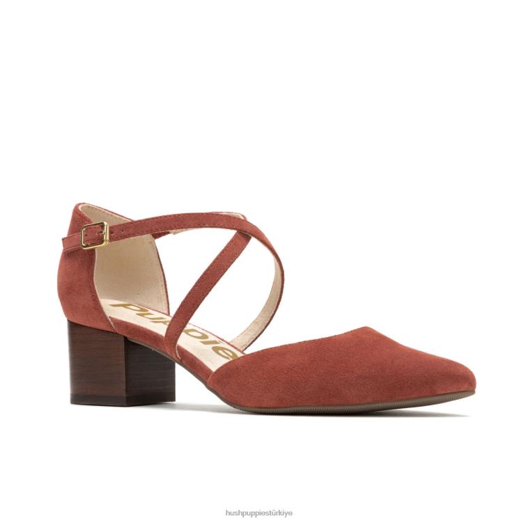 kadınlar tozlu gül süet Hush Puppies sofie çapraz pompa X268F101