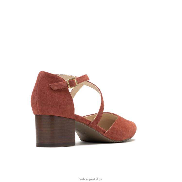 kadınlar tozlu gül süet Hush Puppies sofie çapraz pompa X268F101