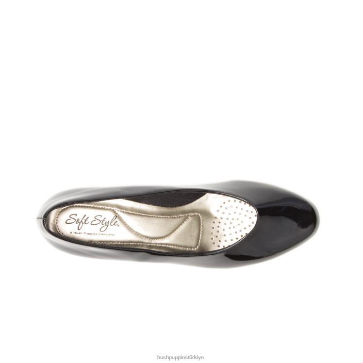 kadınlar Siyah patent Hush Puppies melek ii X268F206