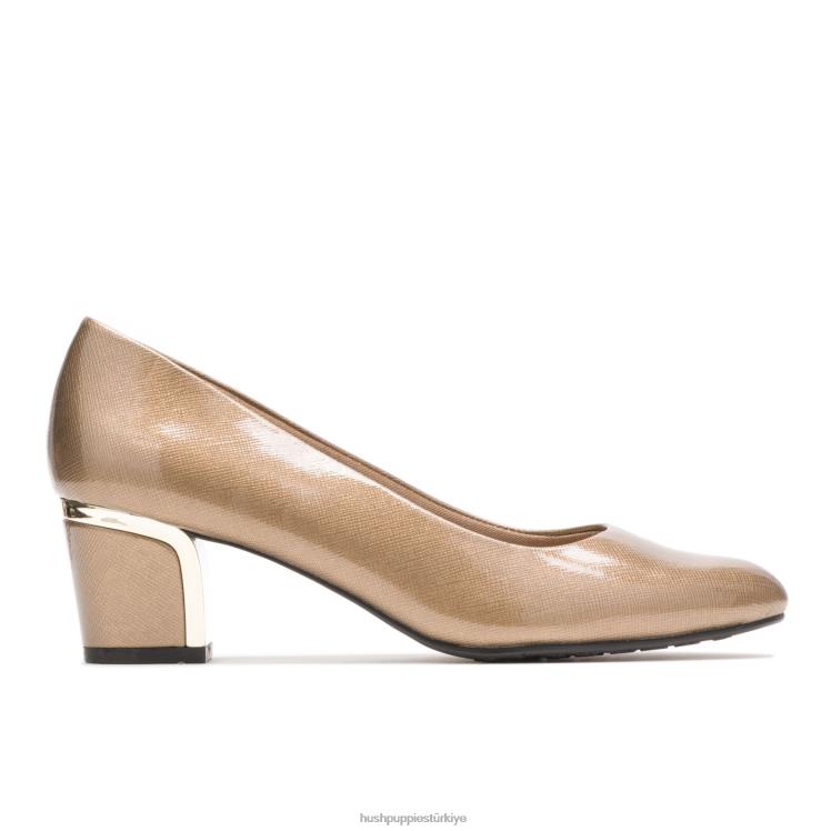 kadınlar altın çapraz hatlı patent/altın topuk Hush Puppies dekan X268F211